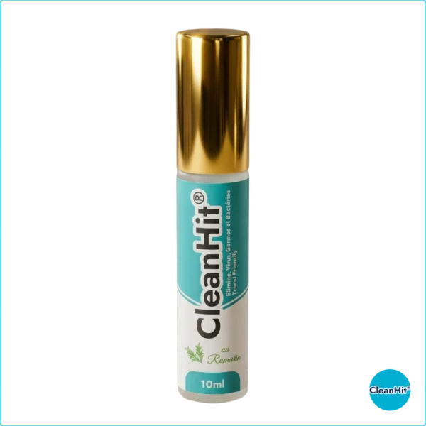 CleanHit® Or - Spray Désinfectant Portable 10ml. CleanHit® révolutionne votre approche de l'hygiène en déplacement.