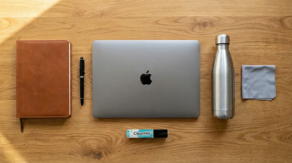 Pour les professionnels qui alternent entre plusieurs espaces de travail, disposer d'un kit d'hygiène portable devient essentiel.